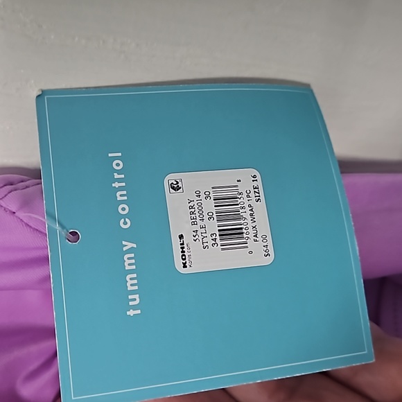 Bal Harbor Faux Wrap New Size 16 One Piece Halter Bathing Swim Suit - Picture 8 of 8